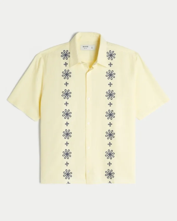 Kutu Kesim Kısa Kollu Desenli Gömlek Kutu Kesim Kısa Kollu Desenli Gömlek
