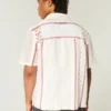 Kutu Kesim Kısa Kollu Kroşe Stil Gömlek