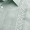 Kutu Kesim Kısa Kollu Nakışlı Gömlek