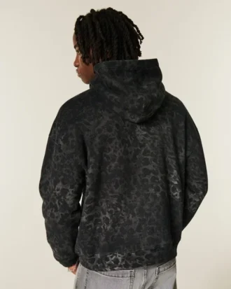 Kutu Kesim Leopar Desenli Dodge Hellcat Grafik Kapüşonlu Sweatshirt Kutu Kesim Leopar Desenli Dodge Hellcat Grafik Kapüşonlu Sweatshirt
