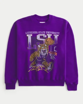 Kutu kesim LSU Tigers Grafik Crew Sweatshirt