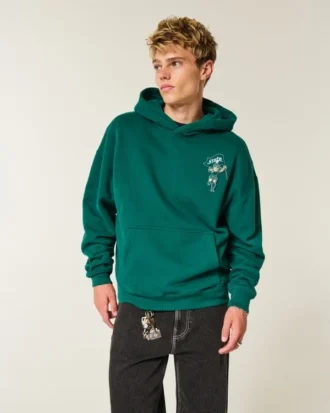 Kutu kesim Michigan State Üniversitesi Spartans Grafik Kapüşonlu Sweatshirt