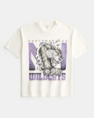 Kutu kesim Northwestern University Wildcats Grafikli Tişört Kutu kesim Northwestern University Wildcats Grafikli Tişört