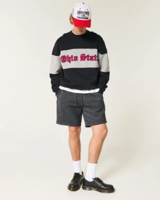 Kutu kesim Ohio State Grafikli Sweatshirt