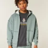 Kutu Kesim Termal Astarlı Fermuarlı Kapüşonlu Sweatshirt Kutu Kesim Termal Astarlı Fermuarlı Kapüşonlu Sweatshirt