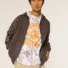 Kutu Kesim Termal Astarlı Fermuarlı Kapüşonlu Sweatshirt Kutu Kesim Termal Astarlı Fermuarlı Kapüşonlu Sweatshirt