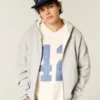 Kutu Kesim Termal Astarlı Fermuarlı Kapüşonlu Sweatshirt Kutu Kesim Termal Astarlı Fermuarlı Kapüşonlu Sweatshirt