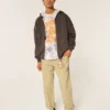 Kutu Kesim Termal Astarlı Fermuarlı Kapüşonlu Sweatshirt Kutu Kesim Termal Astarlı Fermuarlı Kapüşonlu Sweatshirt