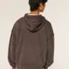 Kutu Kesim Termal Astarlı Fermuarlı Kapüşonlu Sweatshirt Kutu Kesim Termal Astarlı Fermuarlı Kapüşonlu Sweatshirt