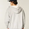 Kutu Kesim Termal Astarlı Fermuarlı Kapüşonlu Sweatshirt Kutu Kesim Termal Astarlı Fermuarlı Kapüşonlu Sweatshirt