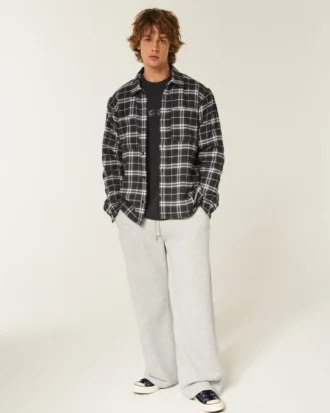 Kutu Kesim Termal Astarlı Flanel Gömlek