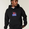 Kutu Kesim The Rock Grafik Kapüşonlu Sweatshirt