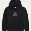 Kutu Kesim The Rock Grafik Kapüşonlu Sweatshirt