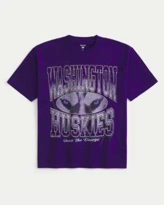 Kutu kesim Washington Huskies Grafik Tişört