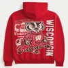 Kutu kesim Wisconsin Üniversitesi Badgers Grafik Kapüşonlu Sweatshirt Kutu kesim Wisconsin Üniversitesi Badgers Grafik Kapüşonlu Sweatshirt