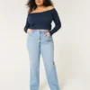 Kıvrımlı Ultra Yüksek Bel Orta Yıkama Dad Jeans Kıvrımlı Ultra Yüksek Bel Orta Yıkama Dad Jeans