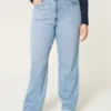 Kıvrımlı Ultra Yüksek Bel Orta Yıkama Dad Jeans Kıvrımlı Ultra Yüksek Bel Orta Yıkama Dad Jeans