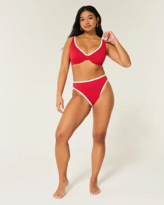Kıvrımlı Yüksek Apex Ribana Balensiz Bikini Üstü