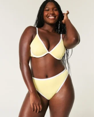 Kıvrımlı Yüksek Bacak Yüksek Bel Ribana Cheeky Bikini Altı