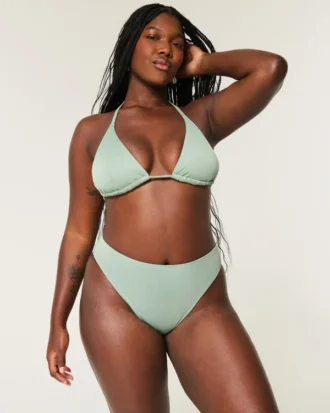 Kıvrımlı Yüksek Bacak Yüksek Bel Ribana Cheeky Bikini Altı