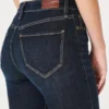 Kıvrımlı Yüksek Bel Koyu Yıkama Flare Jean Kıvrımlı Yüksek Bel Koyu Yıkama Flare Jean