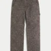 Leopar Desenli Bol Kesim Boyacı Kot Pantolon