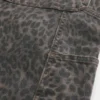 Leopar Desenli Bol Kesim Boyacı Kot Pantolon