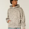 Leopar Desenli Bol Kesim Kapüşonlu Sweatshirt