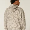 Leopar Desenli Bol Kesim Kapüşonlu Sweatshirt