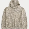 Leopar Desenli Bol Kesim Kapüşonlu Sweatshirt