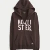 Logo Grafik Fermuarlı Kapüşonlu Sweatshirt