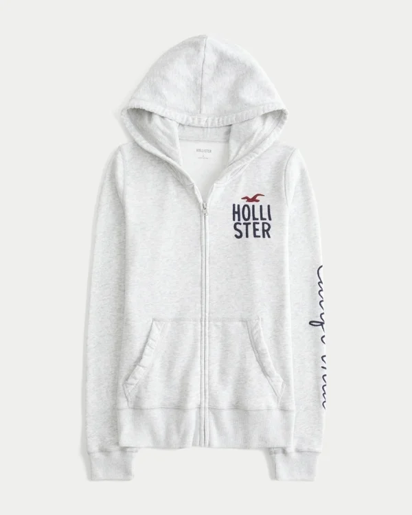 Logo Grafik Fermuarlı Kapüşonlu Sweatshirt Logo Grafik Fermuarlı Kapüşonlu Sweatshirt