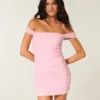 Mesh Omuzsuz Bodycon Elbise Mesh Omuzsuz Bodycon Elbise