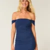 Mesh Omuzsuz Bodycon Elbise