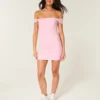 Mesh Omuzsuz Bodycon Elbise Mesh Omuzsuz Bodycon Elbise