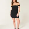 Mesh Omuzsuz Bodycon Elbise