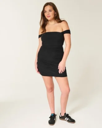 Mesh Omuzsuz Bodycon Elbise