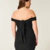 Mesh Omuzsuz Bodycon Elbise