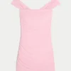 Mesh Omuzsuz Bodycon Elbise Mesh Omuzsuz Bodycon Elbise