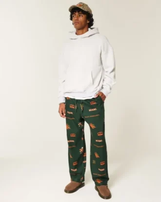 Miami Üniversitesi Hurricanes Grafik Flanel Pantolon