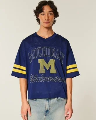 Michigan Üniversitesi Wolverines Grafik Futbol Forması