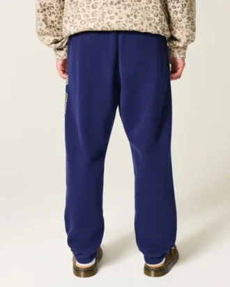 Michigan Üniversitesi Wolverines Grafikli Bol Kesim Fleece Jogger Pantolon