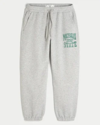 Michigan State Üniversitesi Spartans Grafik Baggy Cinch Polar Jogger Pantolon