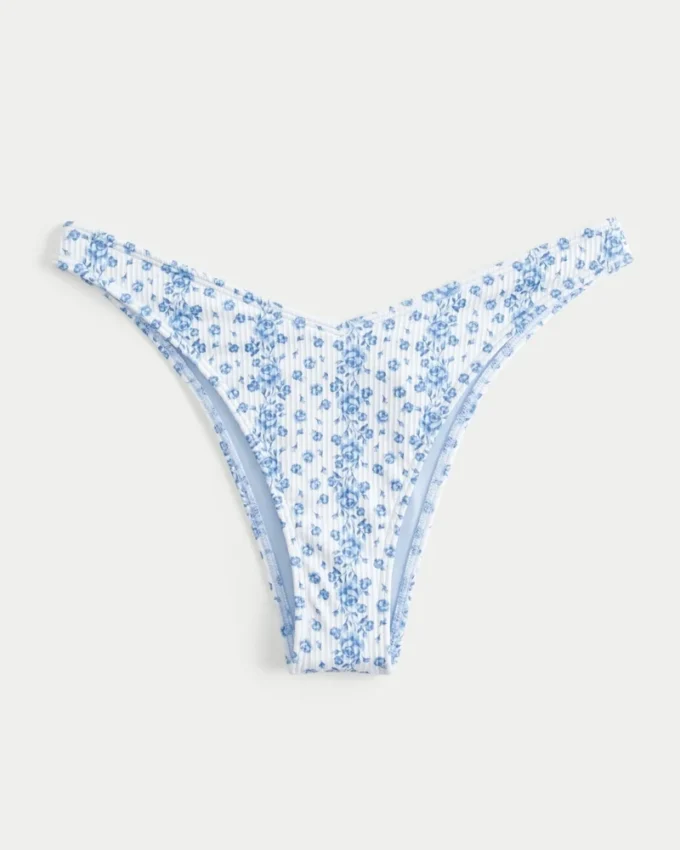 Nakışlı Yüksek Bacak V-Bel Cheekiest Bikini Altı