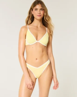 Nakışlı Yüksek Bacaklı V Bel Cheekiest Bikini Altı