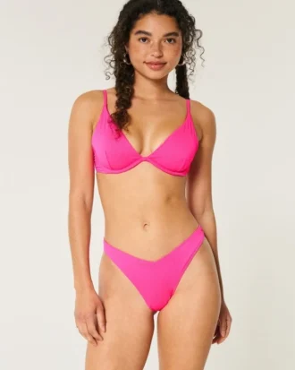 Nakışlı Yüksek Bacaklı V Bel Cheekiest Bikini Altı