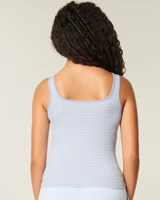 Nakışsız Dikişsiz Kumaş Kare Yaka Tank Top Nakışsız Dikişsiz Kumaş Kare Yaka Tank Top