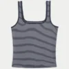 Nakışsız Dikişsiz Kumaş Kare Yaka Tank Top