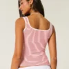 Nakışsız Dikişsiz Kumaş Kare Yaka Tank Top
