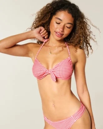 Önden Bağlamalı Halter Bandeau Bikini Üstü